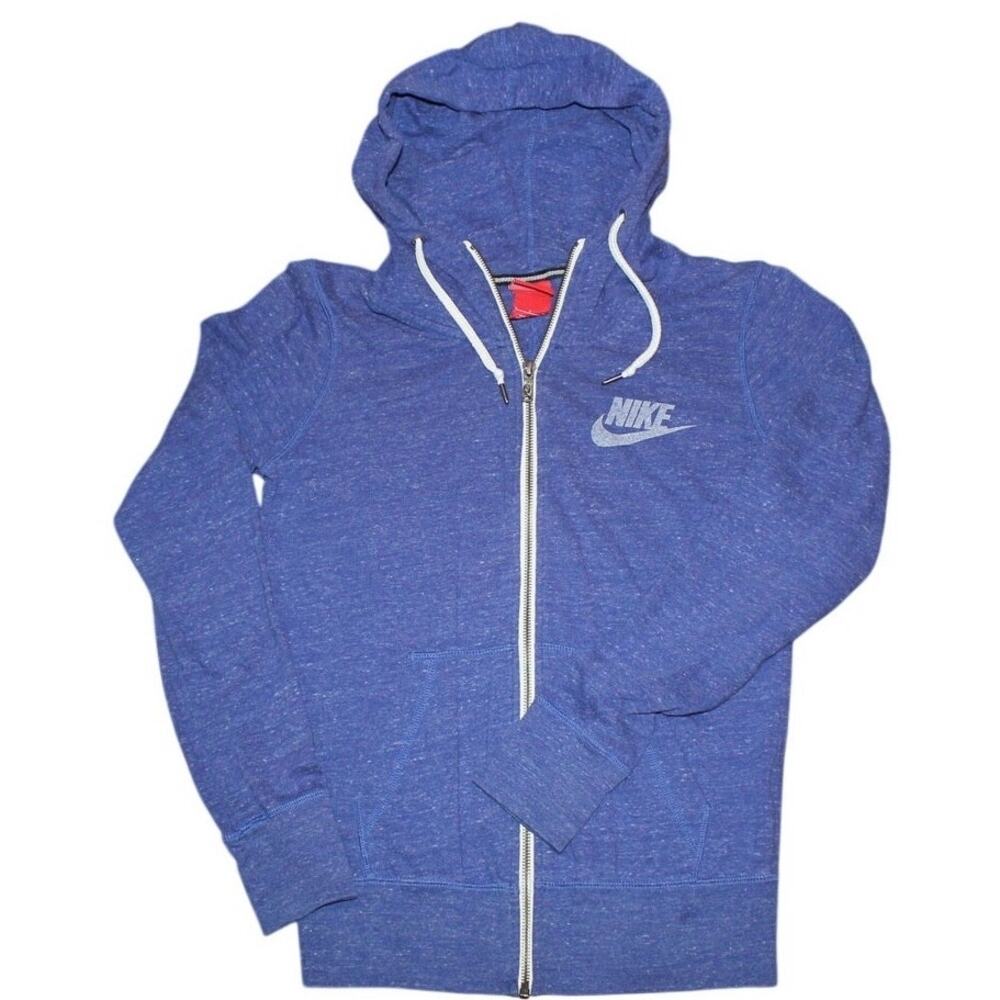 Nike Zip Up Hoodie Women's Small 
Blue Full Zip Sweatshirt Swoosh Activewear